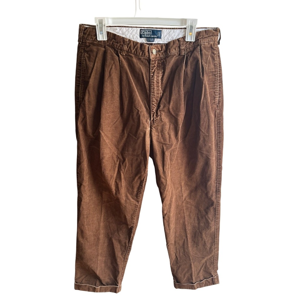 Polo Ralph Lauren Vintage 90's Men's Brown Corduroy Hammond Pant Preppy 35x30
